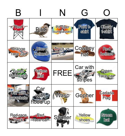 Car Race BINGO Card