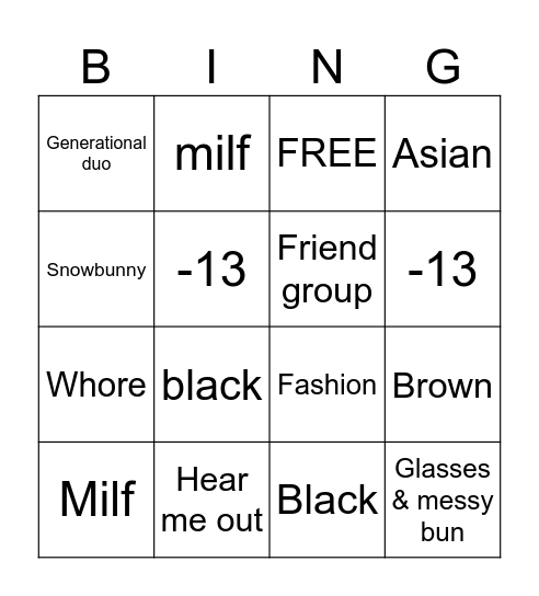 BADDIE BINGO Card