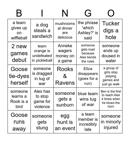 2025 Summer Olympics Bingo Card