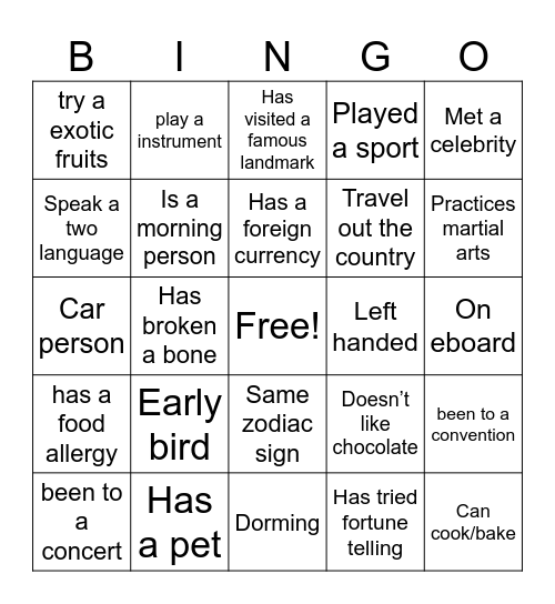 Finest bingo Card