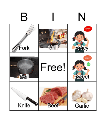 Food Bingo Card