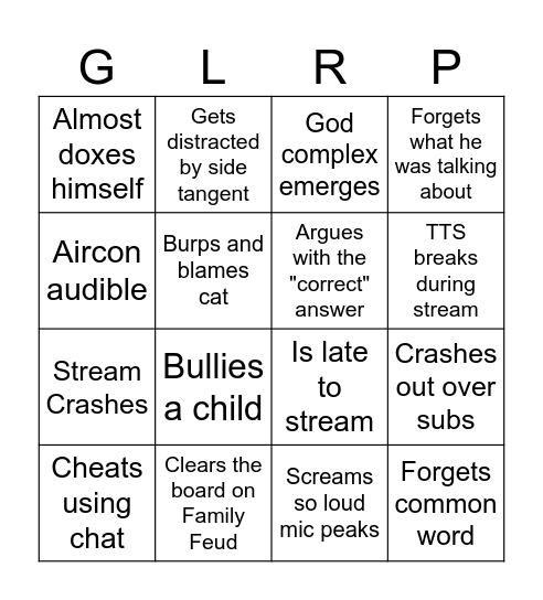 Karbon Stream Bingo Card