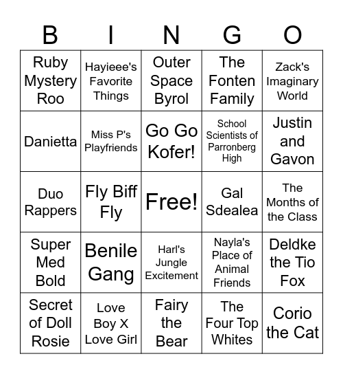 Essen! Shows Bingo Card