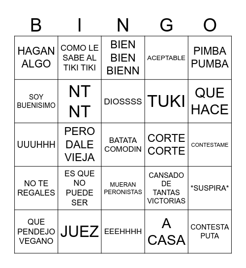 mega jugando al lol Bingo Card