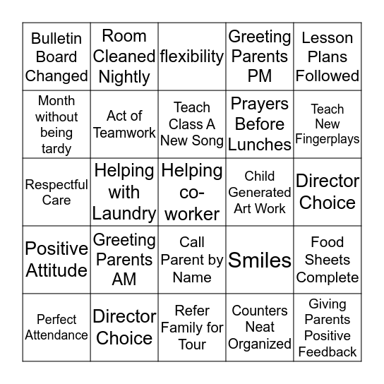 APPLE TREE BINGO Card