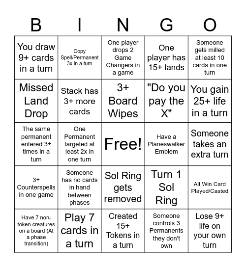 ToS BINGO Card