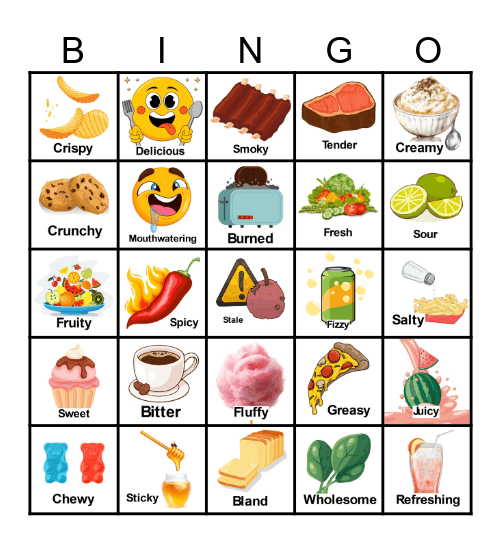 Tastes & Textures Bingo Card