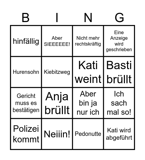 Seelmann´s Bingo Card