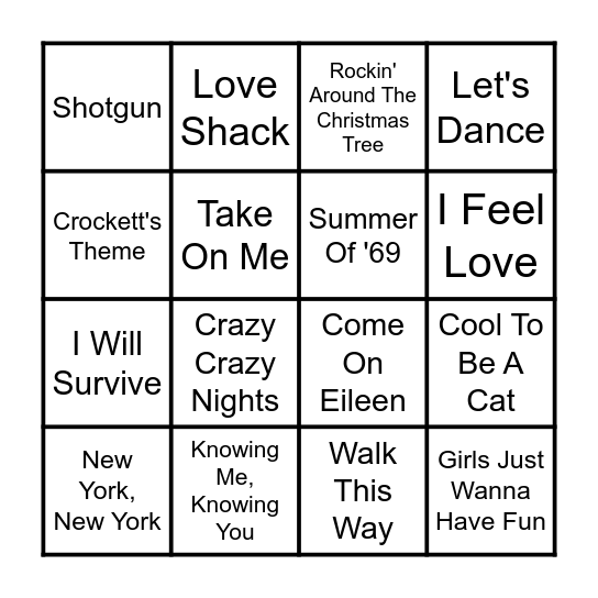 Music BINGO!!! Bingo Card