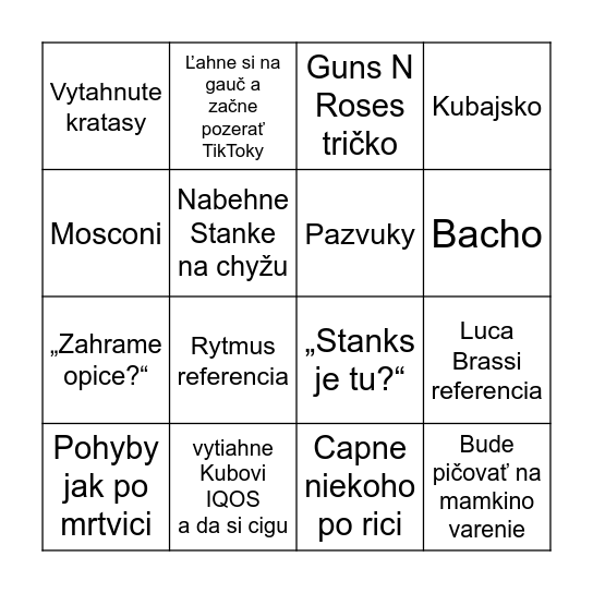 Boleringo Bingo Card