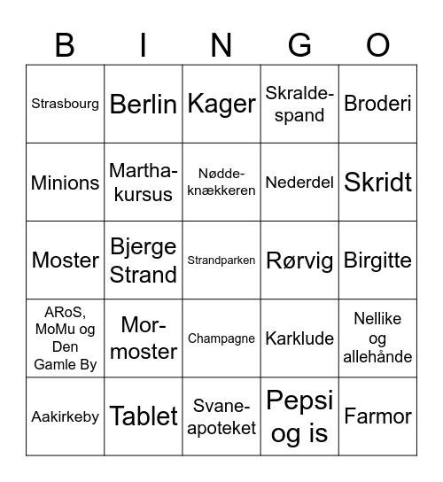 Hannah 75 år Bingo Card