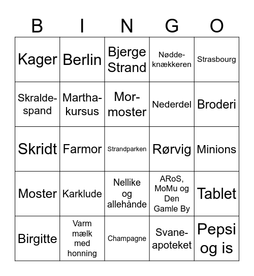 Hannah 75 år Bingo Card