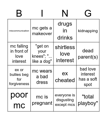 Bad Verical Dramas ULTRA PRO BING Bingo Card