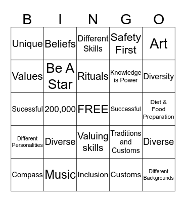 Diversity & Inclusion Bingo Card