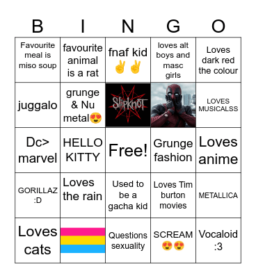 Lucy’s bingo! XD Bingo Card