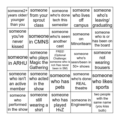 Cast Party Bingo! Bingo Card