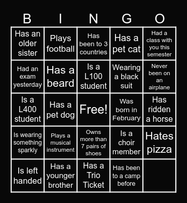 Lovely Diamond Bingo Card