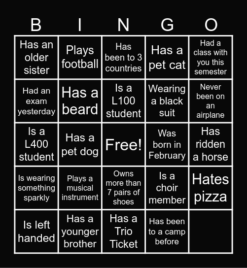 Lovely Diamond Bingo Card