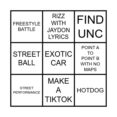 STREAM BINGO Card