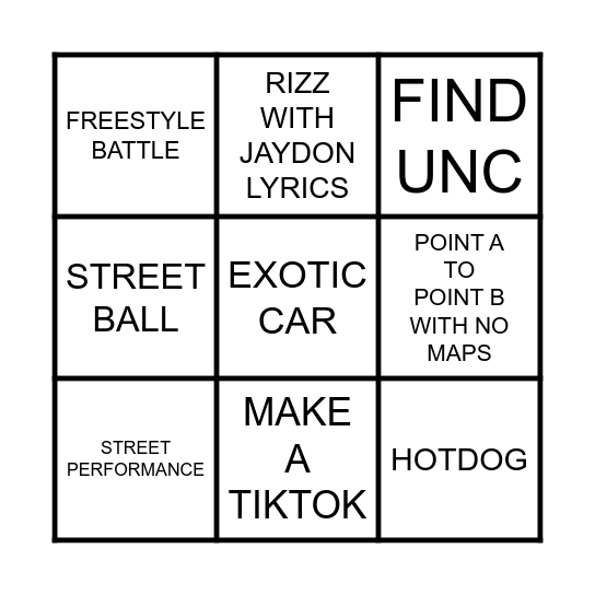 STREAM BINGO Card