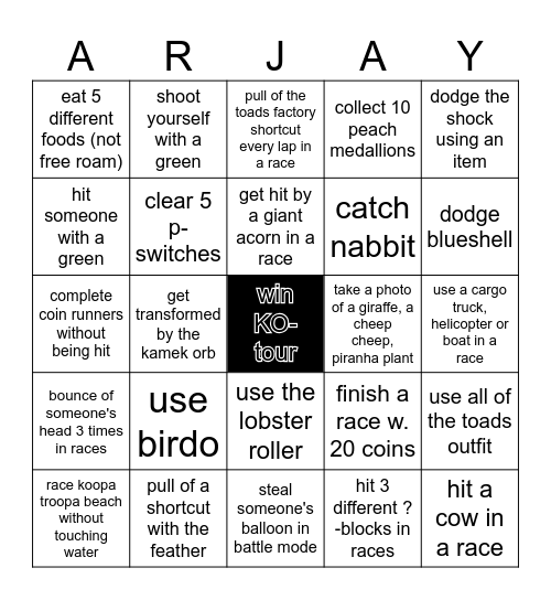 arjay x denmark bingo Card