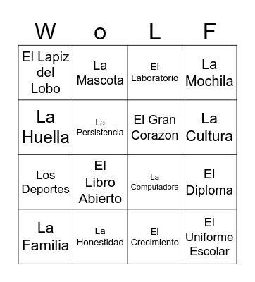 Loteria Walzem Bingo Card