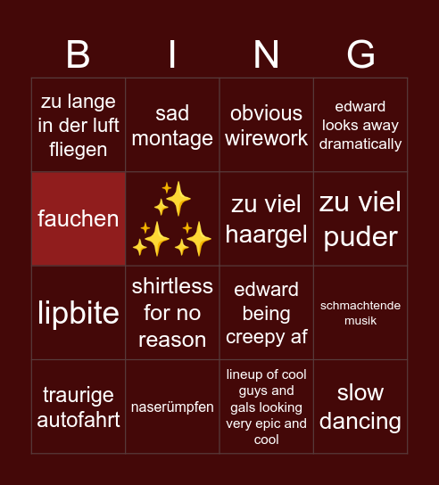twilight Bingo Card