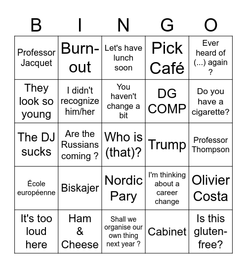 Monties Bingo Card