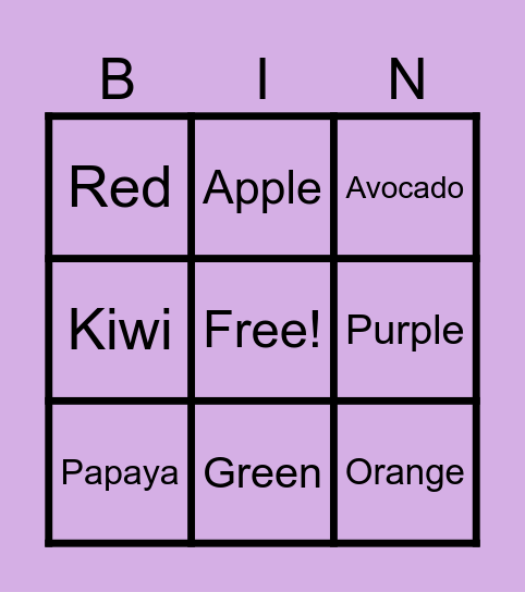 Divina's Bingo Card