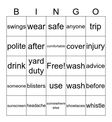 Healthy Living 1-2 week 2 Bingo Card