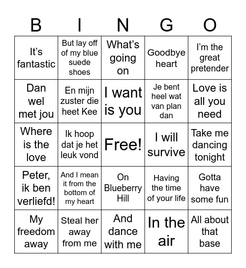Doorzing Bingo Card
