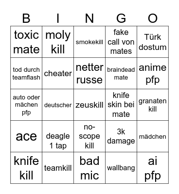 cs2 Bingo Card