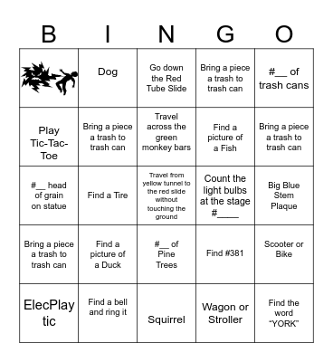 Central Park Bingo Card