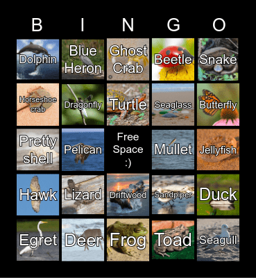 Beach Bingo Card
