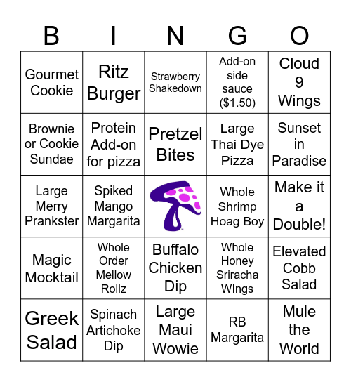 Mellow Bingo Card