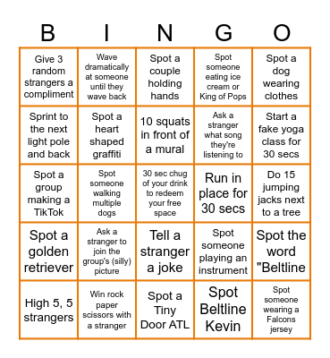 ATL Gworls Beltline Bingo Card