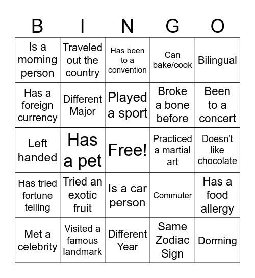 FINEST Bingo Card