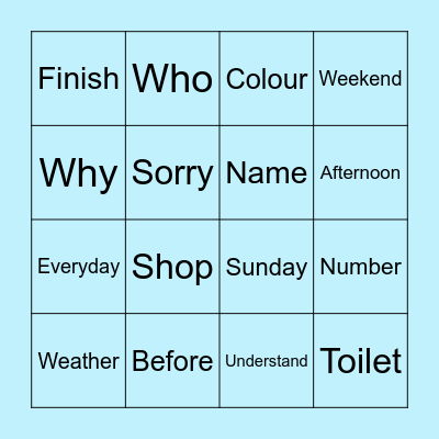 What’s the sign?  Bingo Card