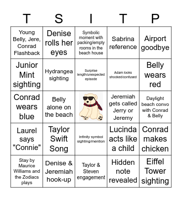 Season 3 Finale Bingo Card