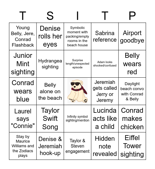 Season 3 Finale Bingo Card