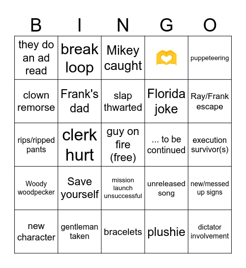 MCR TAMPA BINGO Card