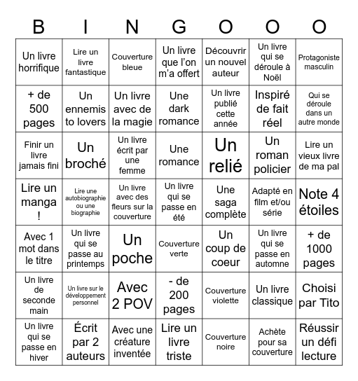 Bingo Book Bingo Card