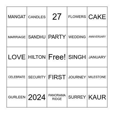 G SQUARED Bingo Card