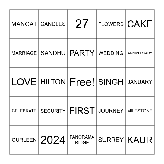 G SQUARED Bingo Card