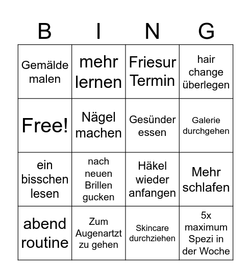 September Bingo Card