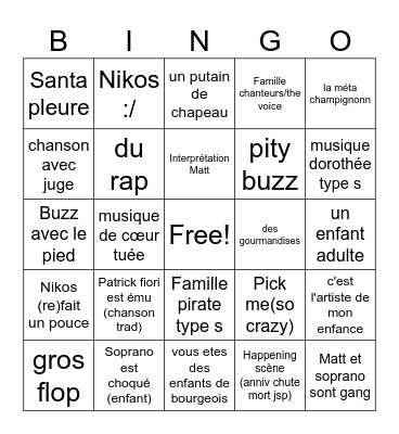 youtube kids Bingo Card