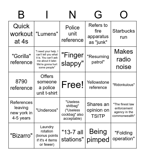 Sard Bingo Card