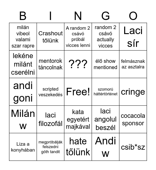 XFaktor bingo Card