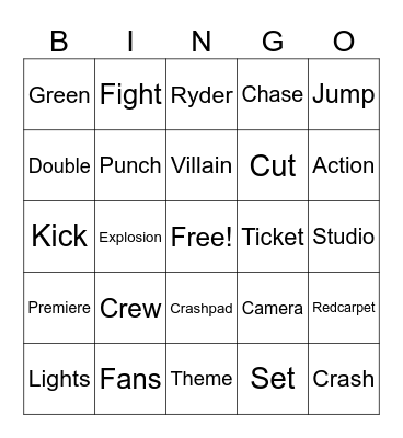 September Stunt Show Bingo Card
