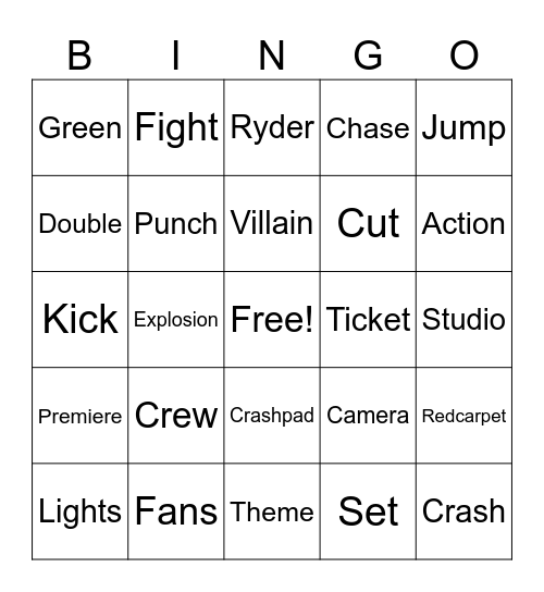 September Stunt Show Bingo Card
